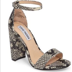 Steve Madden snakeskin carrson ankle strap sandal